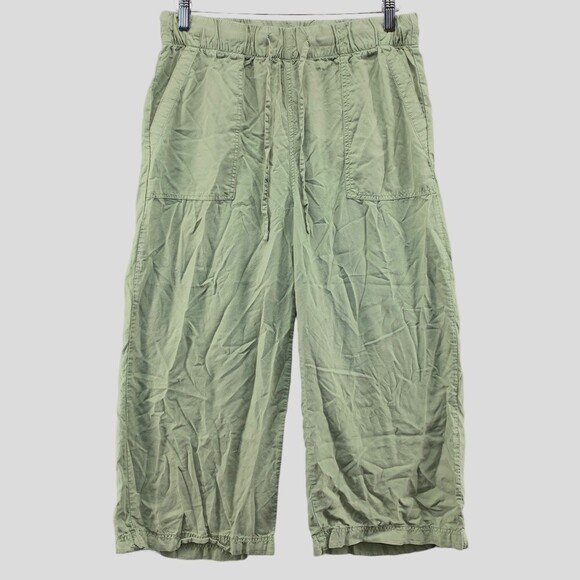 Thread & Supply Lyocell Cropped Wide Leg Pants Women Medium Beach Boho Lagenlook - Picture 1 of 12